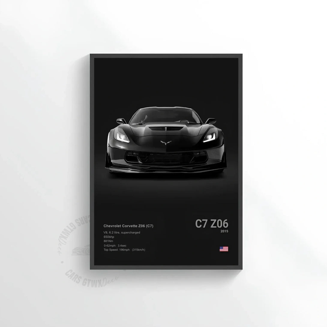 Chevrolet Corvette Z06(C7) Car Poster on Canvas – CARS GTWX DECO