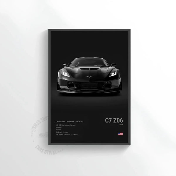 Chevrolet Corvette Z06(C7) Car Poster on Canvas – CARS GTWX DECO