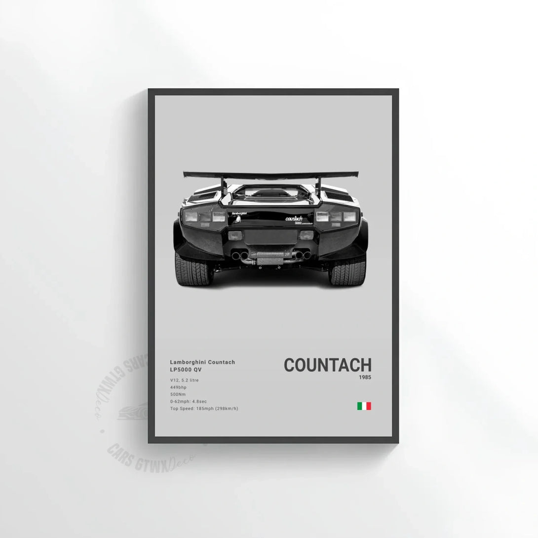 Lamborghini Countach Car Poster on Canvas – CARS GTWX DECO