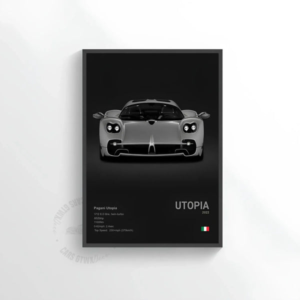 Pagani Utopia Car Poster on Canvas – CARS GTWX DECO