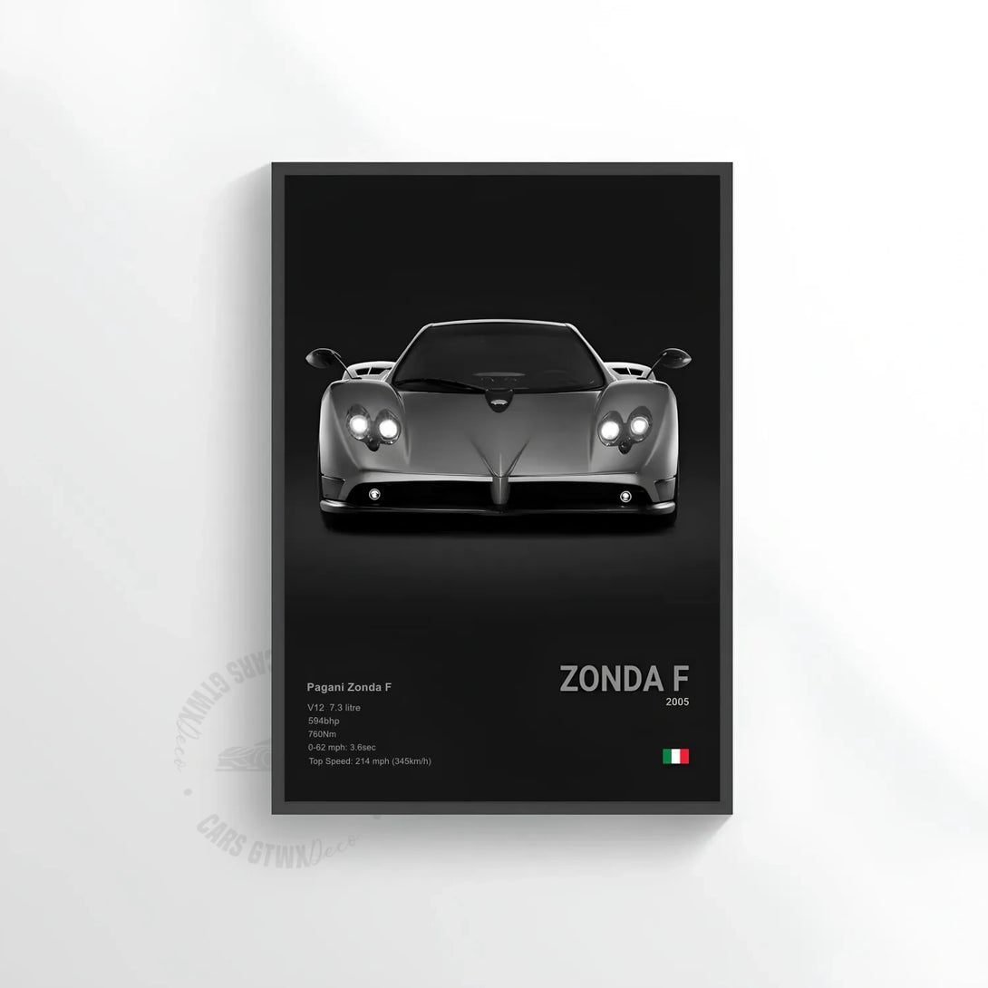Pagani Zonda F Car Poster on Canvas – CARS GTWX DECO