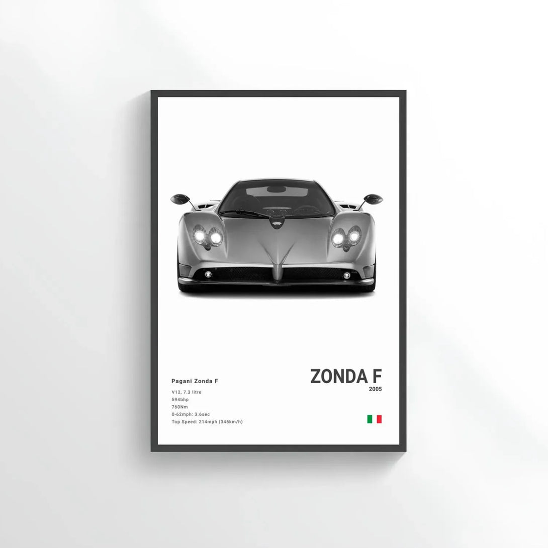 Pagani Zonda F Car Poster on Canvas – CARS GTWX DECO