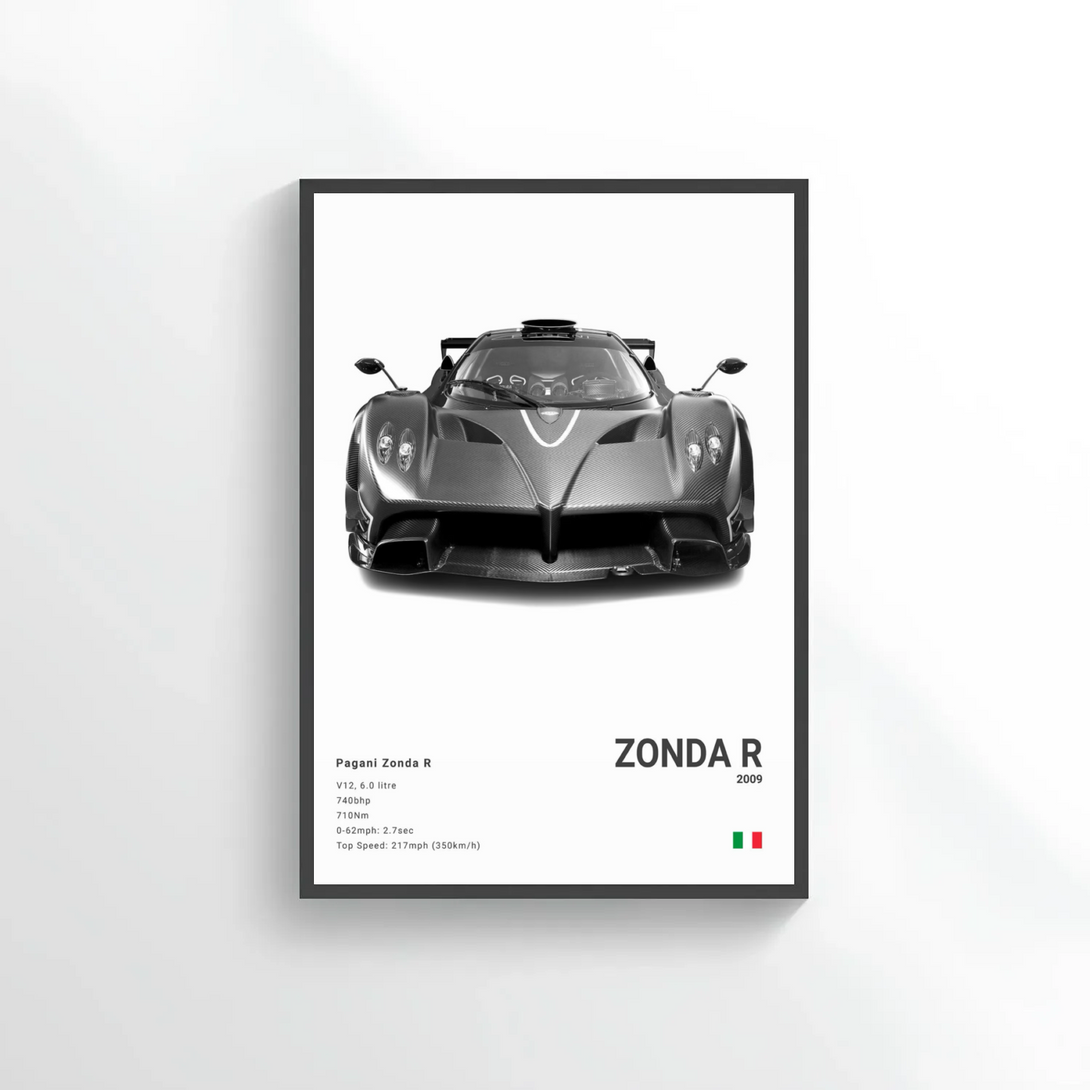 Pagani Zonda R Car Poster on Canvas – CARS GTWX DECO