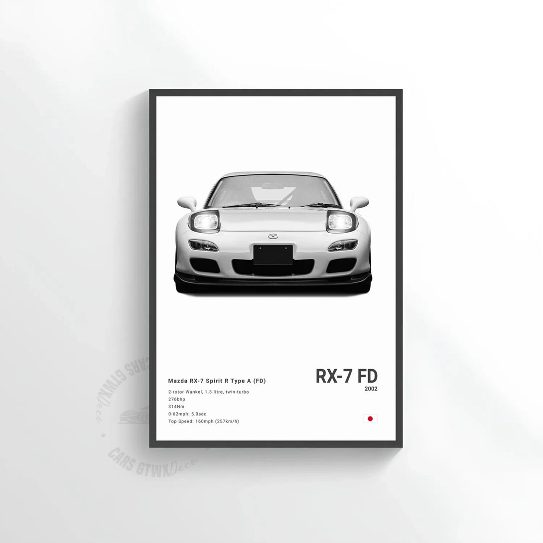 Mazda RX-7 Spirit R Type A (FD) Car Poster on Canvas – CARS GTWX DECO
