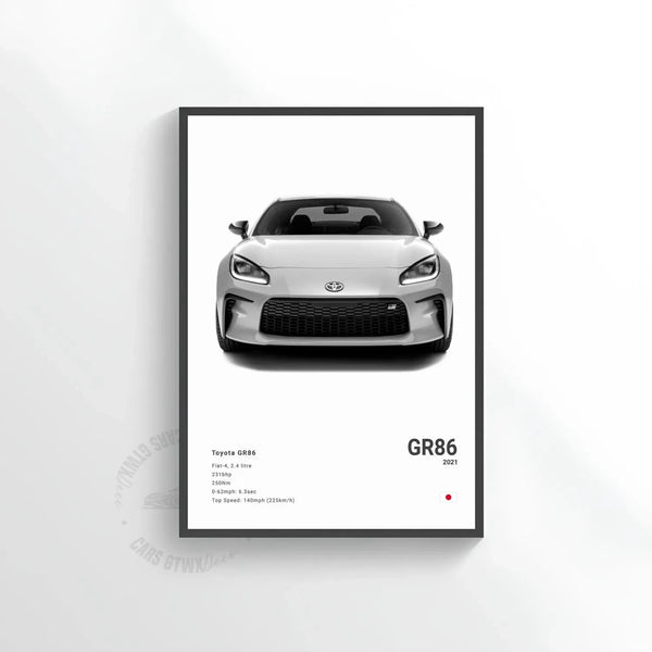 Toyota GR86 Car Poster on Canvas – CARS GTWX DECO