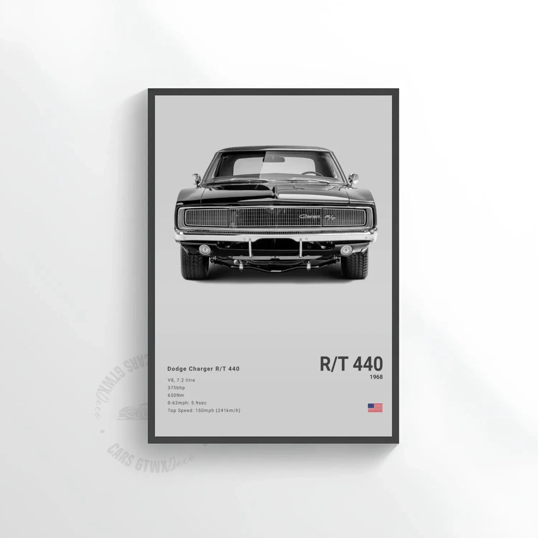Dodge Charger R/T 440 Car Poster on Canvas – CARS GTWX DECO