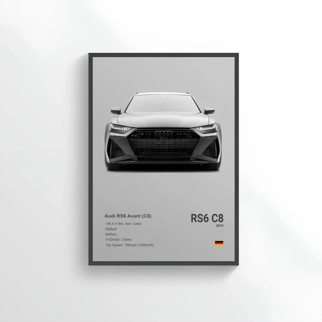 Audi RS 6 C8 Car Poster on Canvas – CARS GTWX DECO