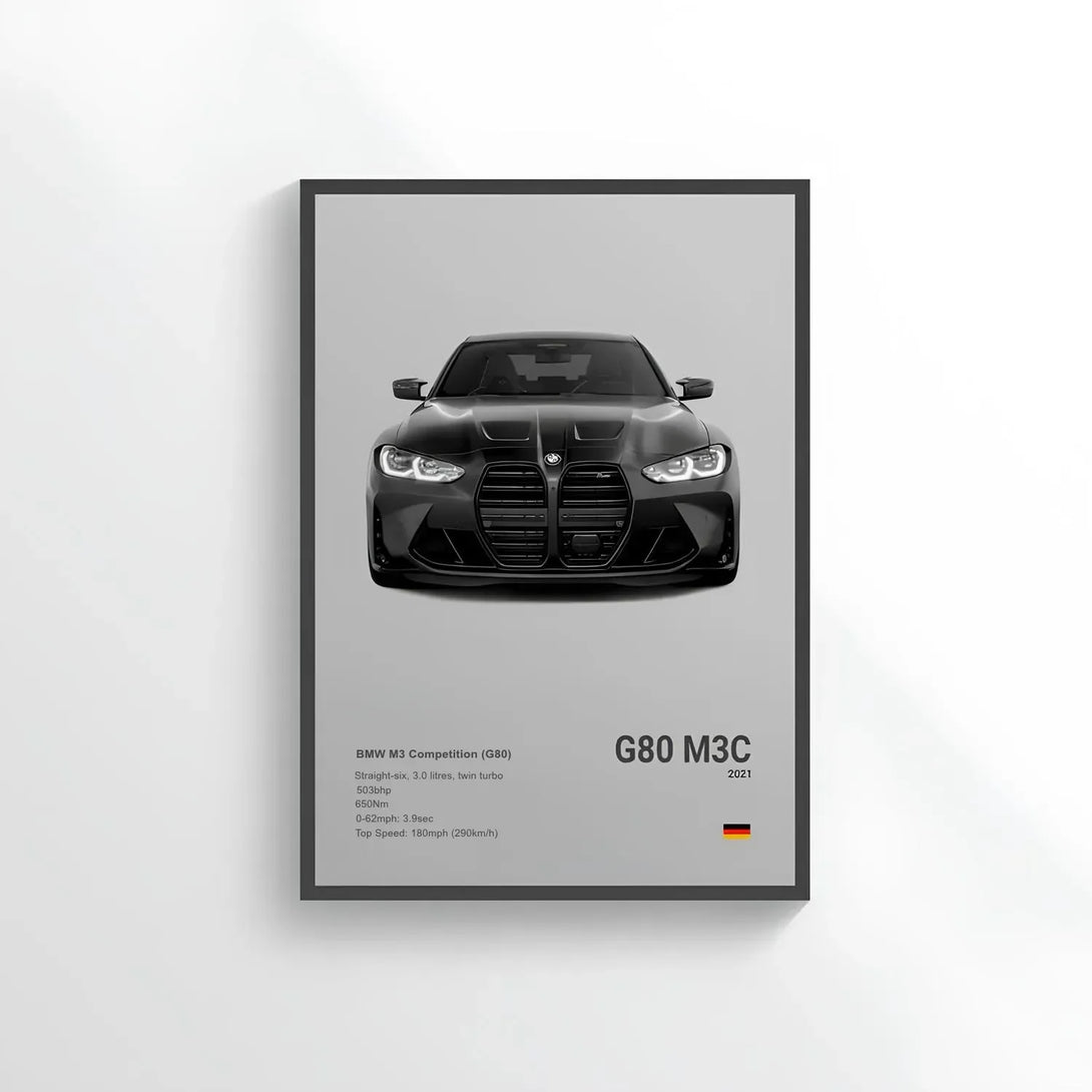 Poster BMW M3 G80 Competition 2021 - CARS GTWX DECO