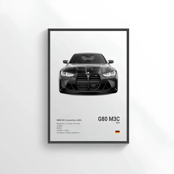 Poster BMW M3 G80 Competition 2021 - CARS GTWX DECO