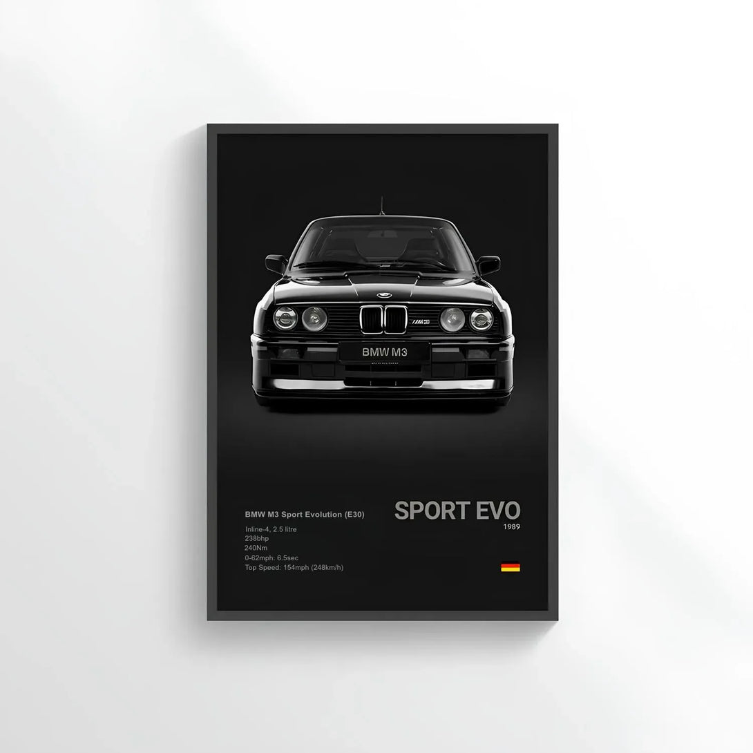 Poster BMW M3 Sport Evolution (E30) - CARS GTWX DECO