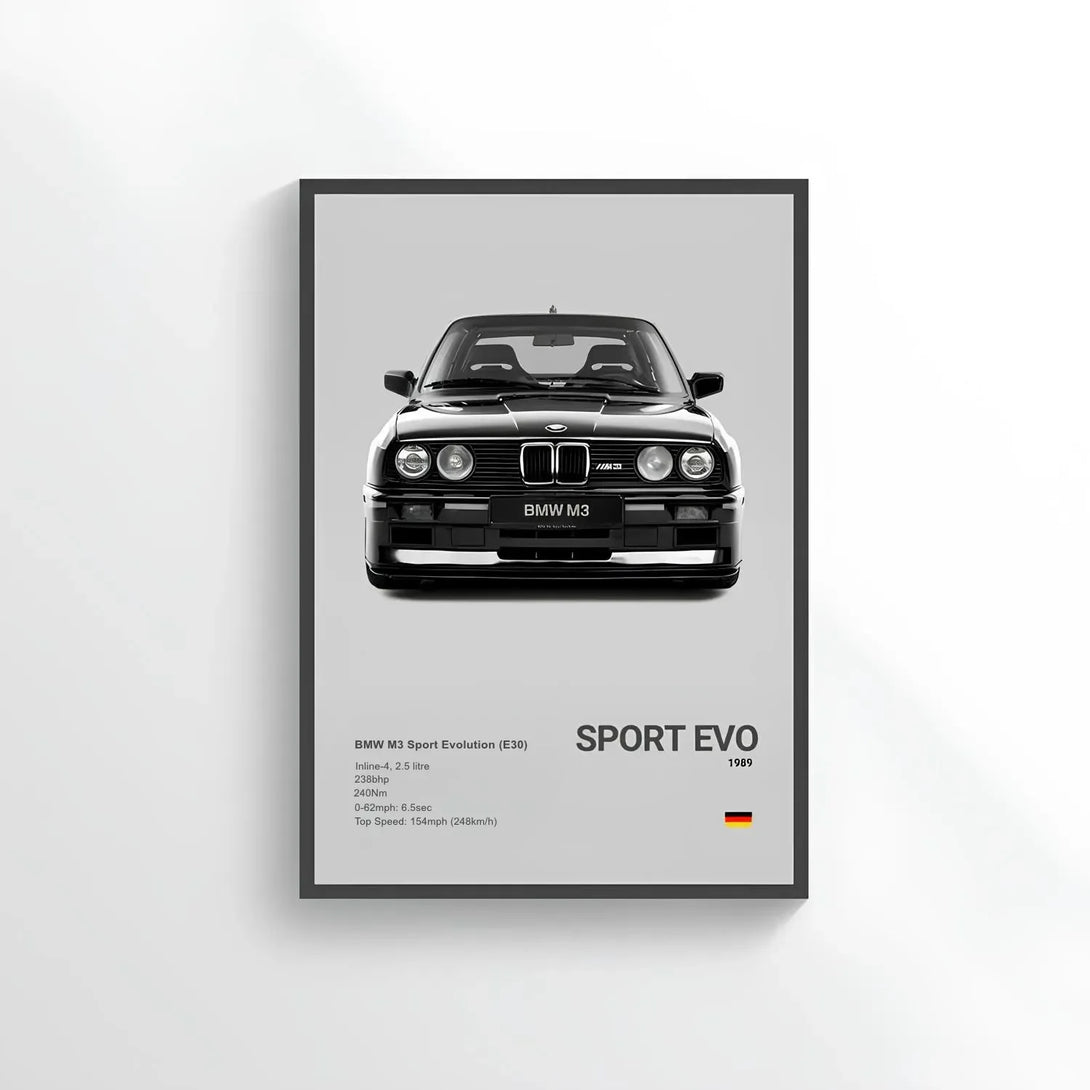 Poster BMW M3 Sport Evolution (E30) - CARS GTWX DECO