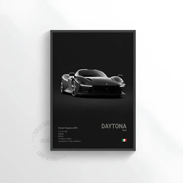 Ferrari Daytona SP3 Car Poster on Canvas – CARS GTWX DECO