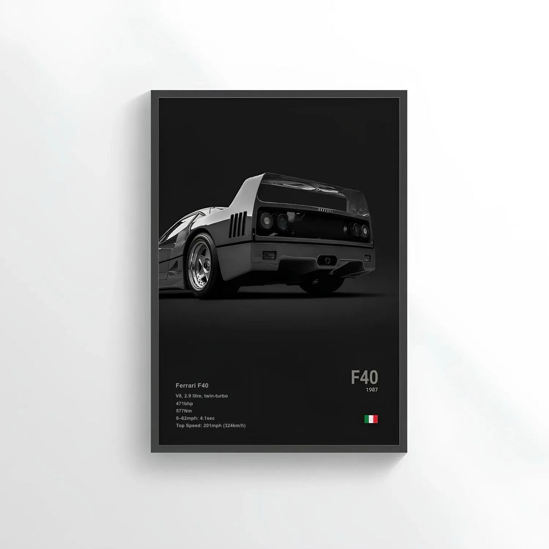 Poster Ferrari F40 1987 - CARS GTWX DECO