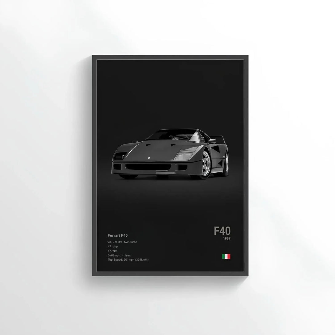 Poster Ferrari F40 1987 - CARS GTWX DECO