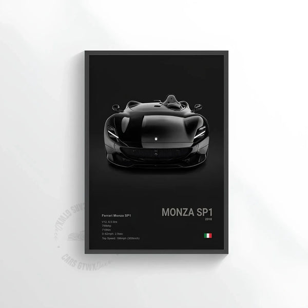 Ferrari Monza SP1 Car Poster on Canvas – CARS GTWX DECO