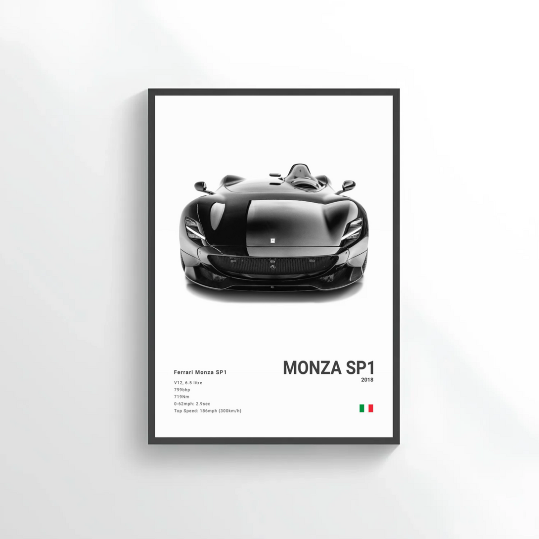 Ferrari Monza SP1 Car Poster on Canvas – CARS GTWX DECO