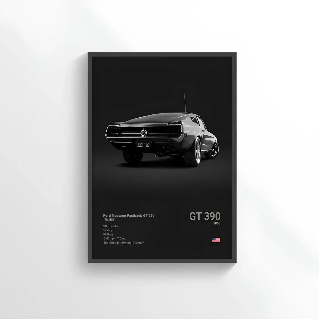 Poster Ford Mustang Fastback GT390 - CARS GTWX DECO