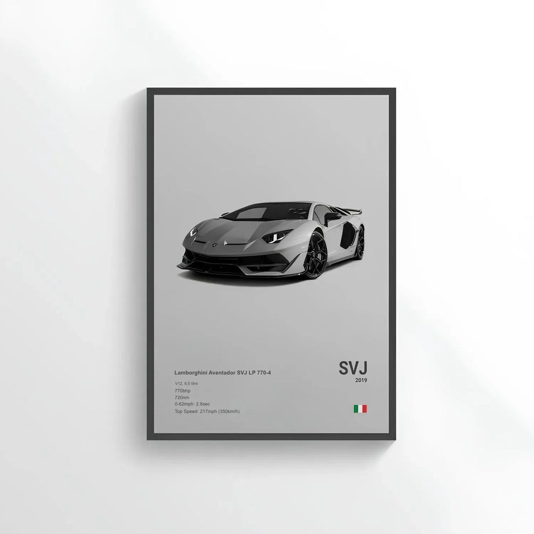Poster Lamborghini Aventador SVJ LP 770-4 - CARS GTWX DECO
