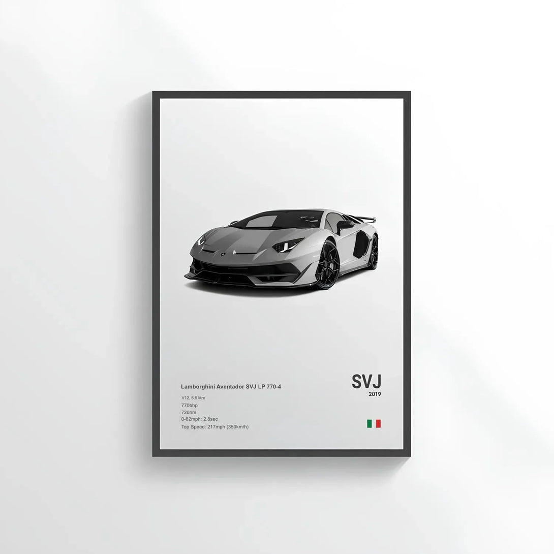 Poster Lamborghini Aventador SVJ LP 770-4 - CARS GTWX DECO