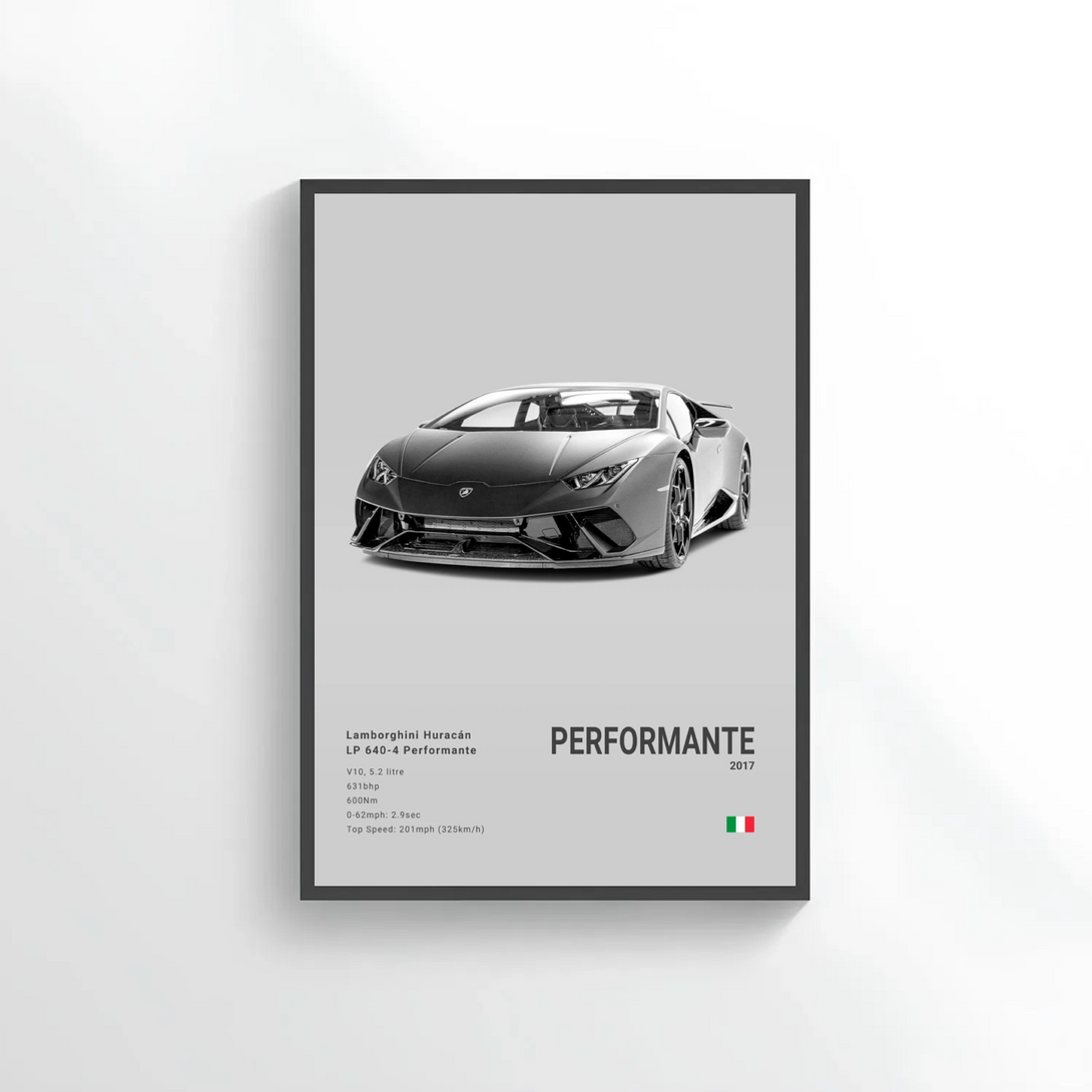 Lamborghini Huracán LP 640-4 Performante Car Poster on Canvas – CARS GTWX DECO