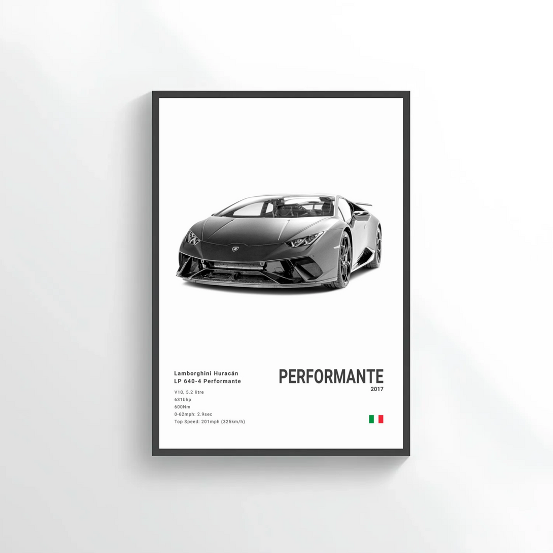 Lamborghini Huracán LP 640-4 Performante Car Poster on Canvas – CARS GTWX DECO