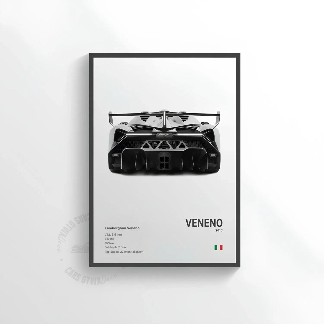 Lamborghini Veneno Car Poster on Canvas – CARS GTWX DECO