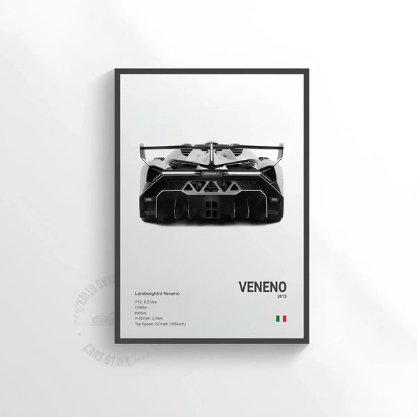 Lamborghini Veneno Car Poster on Canvas – CARS GTWX DECO