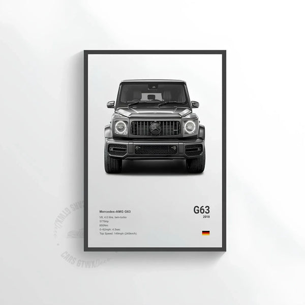 Mercedes AMG G63 Car Poster on Canvas – CARS GTWX DECO