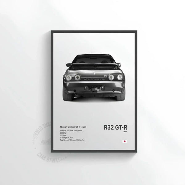 Nissan Skyline R32 GT-R Car Poster on Canvas – CARS GTWX DECO