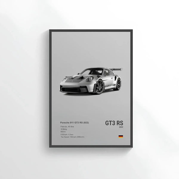 Poster Porsche 911 GT3 RS (922) - CARS GTWX DECO