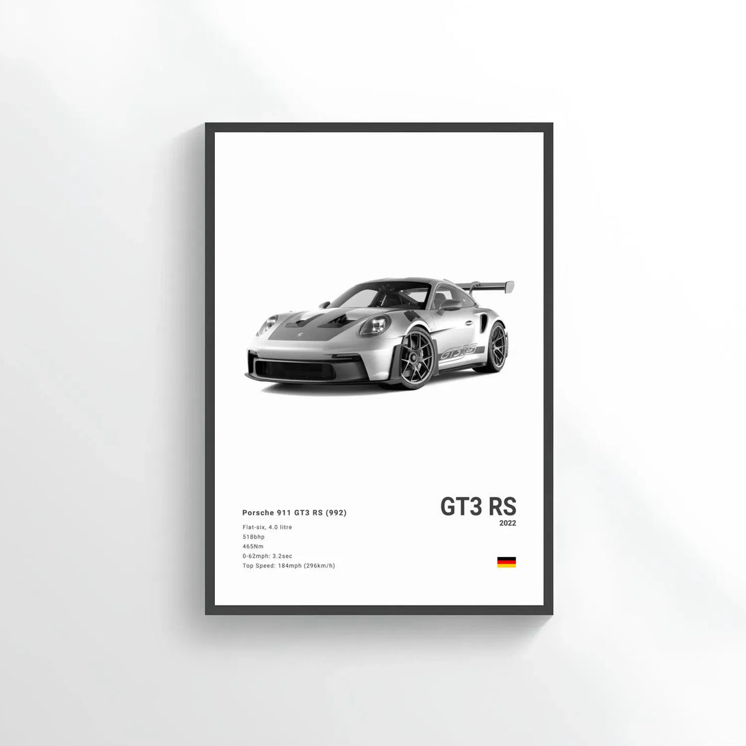 Porsche 911 GT3 RS (922) Car Poster on Canvas – CARS GTWX DECO