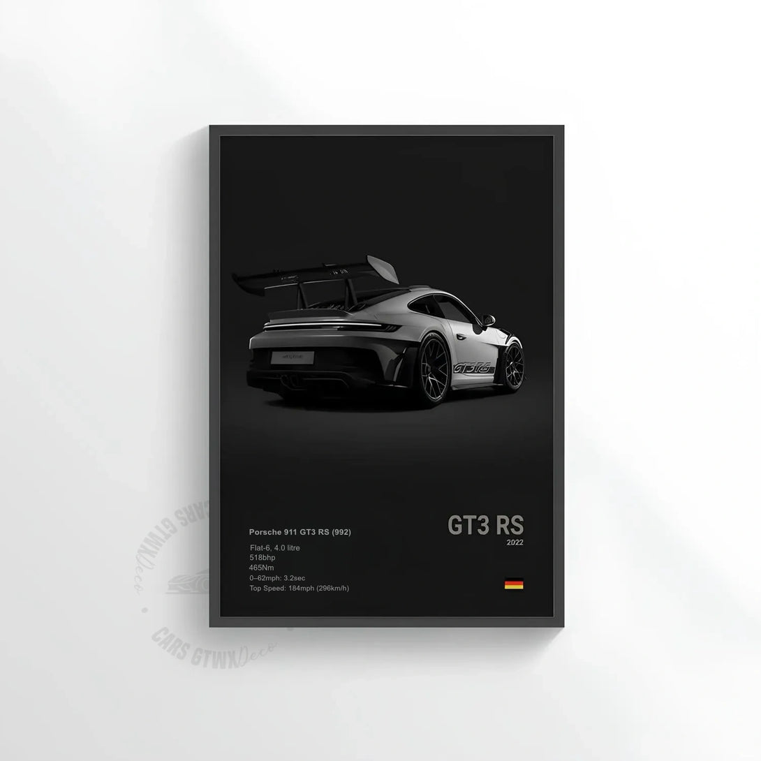Porsche 992 GT3 RS Car Poster on Canvas – CARS GTWX DECO