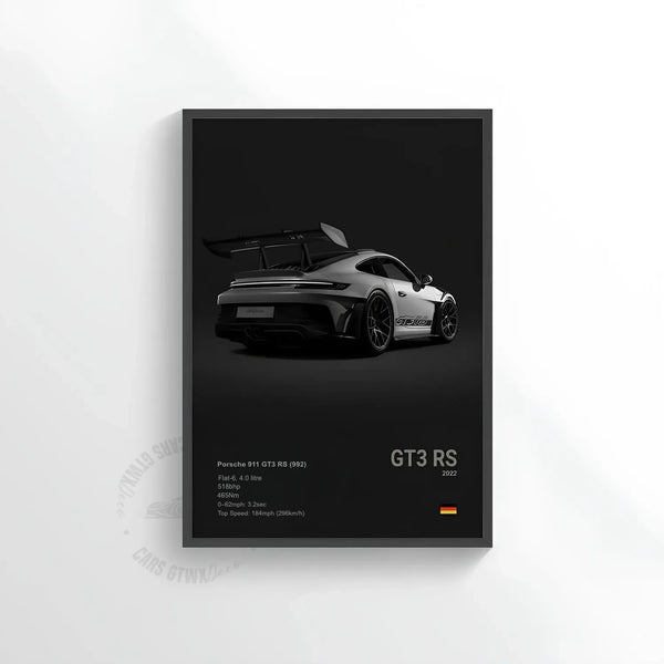 Porsche 992 GT3 RS Car Poster on Canvas – CARS GTWX DECO