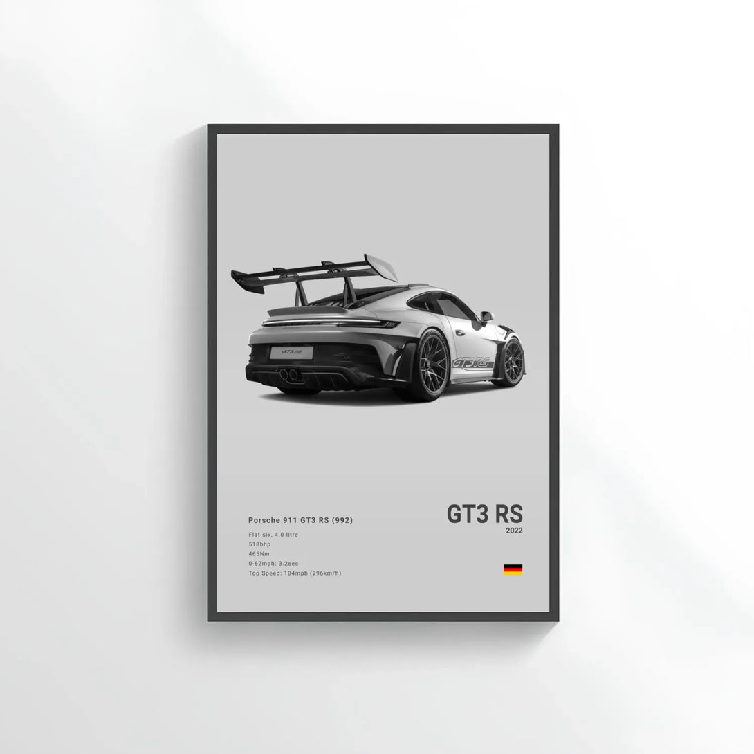 Porsche 992 GT3 RS Car Poster on Canvas – CARS GTWX DECO