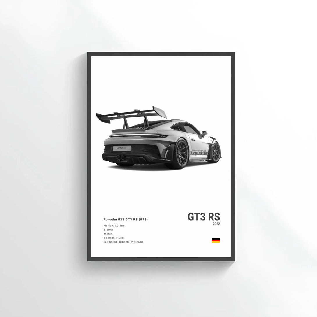 Porsche 992 GT3 RS Car Poster on Canvas – CARS GTWX DECO