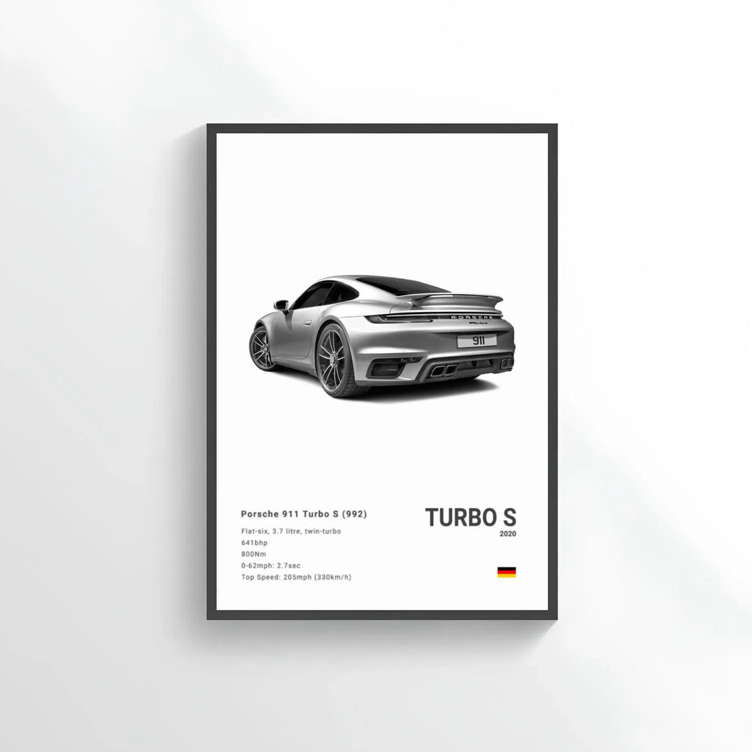 Porsche 992 Turbo S Car Poster on Canvas – CARS GTWX DECO